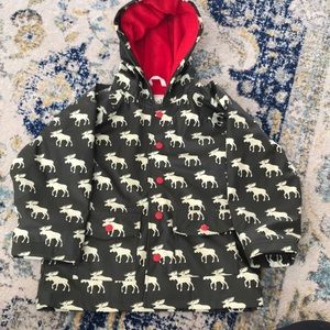 Hatley caribou moose rain coat lined size 5